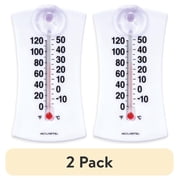 (2 pack) AcuRite 4-inch Indoor/Outdoor Analog Thermometer with Suction Cup, Weather-Resistant, No Battery Required
