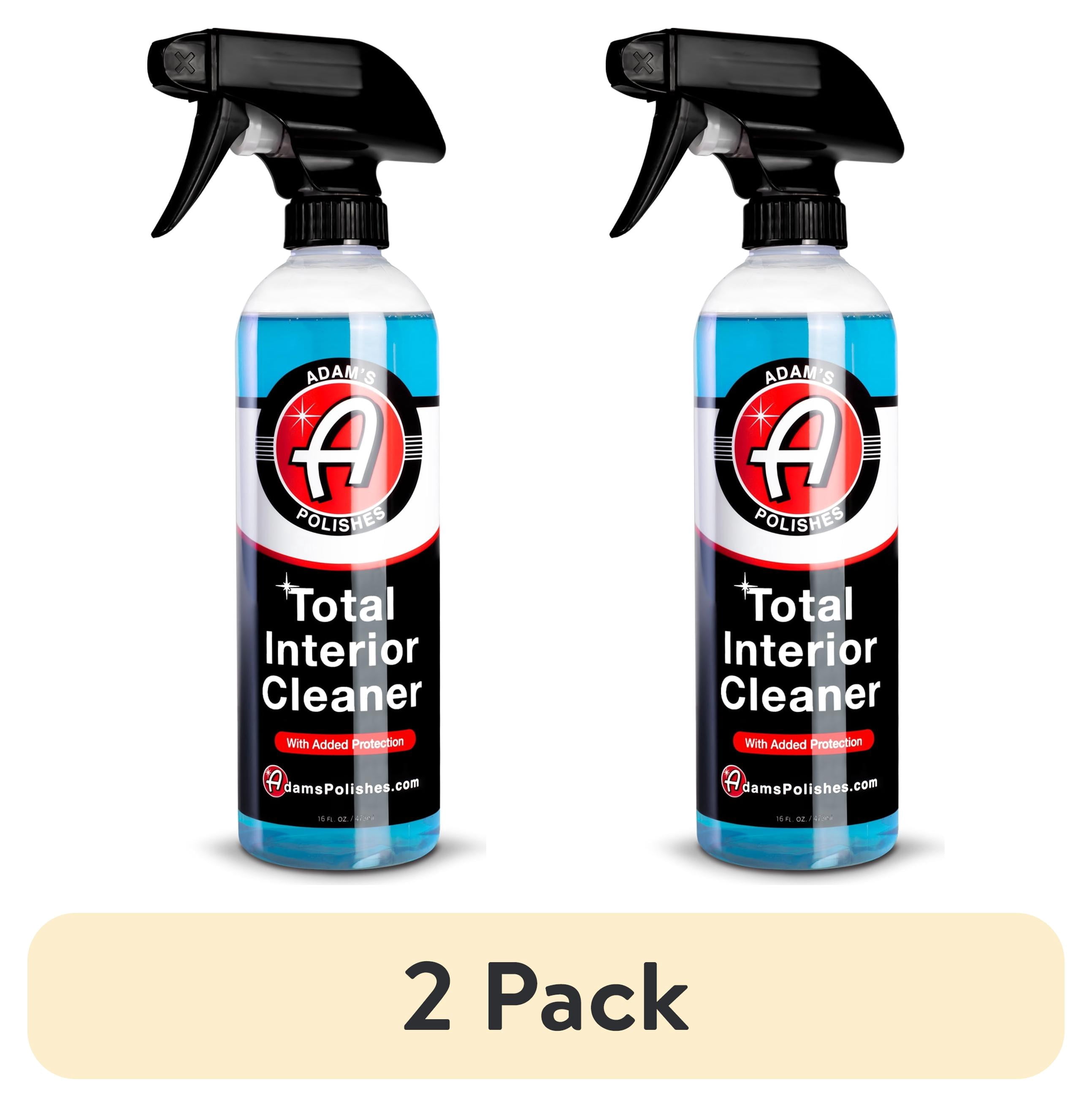 (2 pack) Adam’s Total Interior Cleaner & Protectant, 16oz., Car Interior Quick Detailer & SiO2 Protection - Ceramic Infused UV Protection, Anti-Static, OEM Finish - for Leather, Vinyl, Plastics, Glass & More
