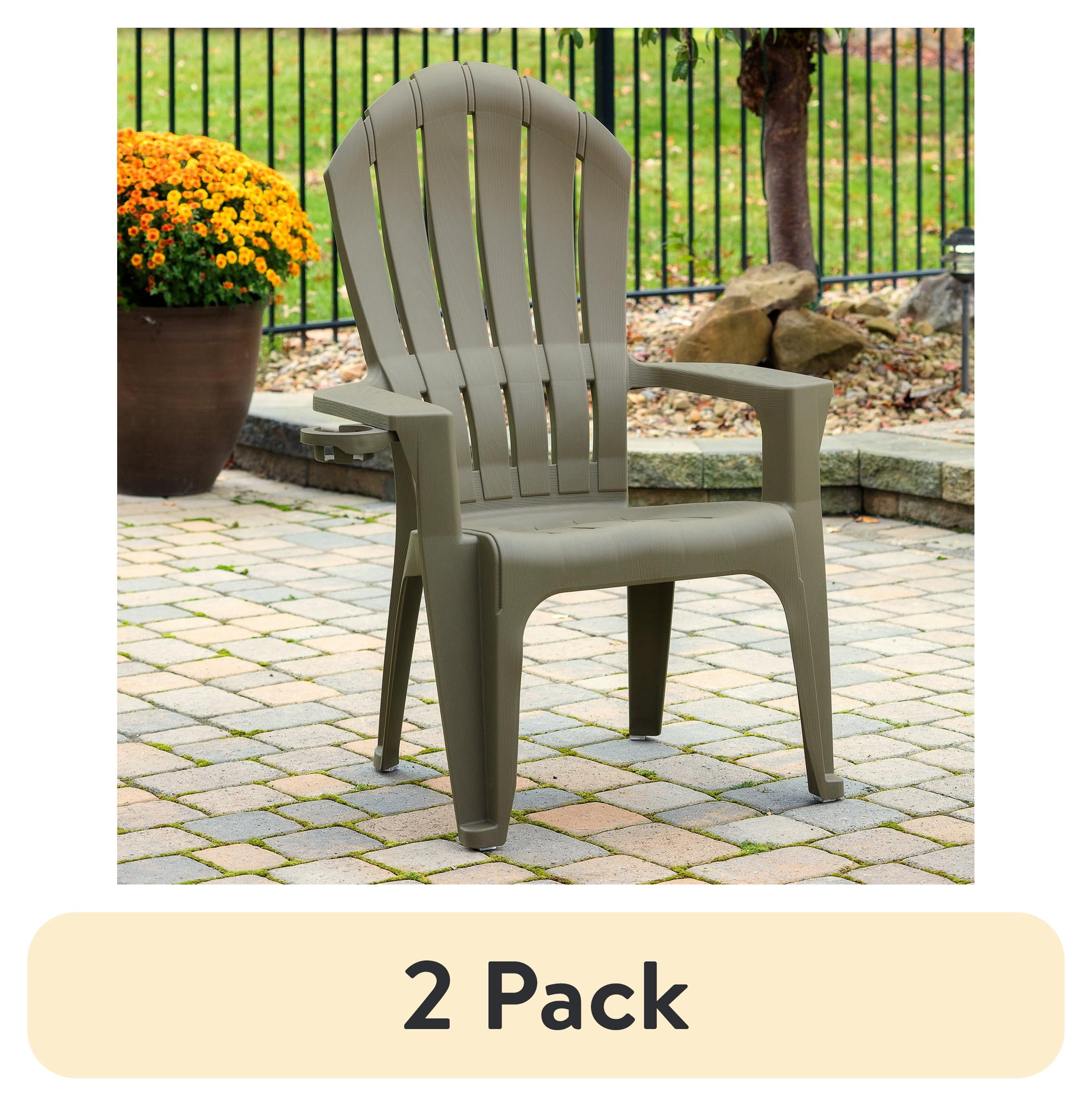 (2 pack) Adams Big Easy Resin Adirondack Chair For Indoor and Outdoor Weather Resistant Ideal for Pool, Deck, Backyard, Garden, Gray 242209