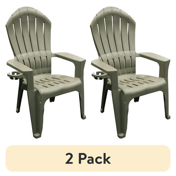 (2 pack) Adams Big Easy Resin Adirondack Chair For Indoor and Outdoor Weather Resistant Ideal for Pool, Deck, Backyard, Garden, Gray 242209