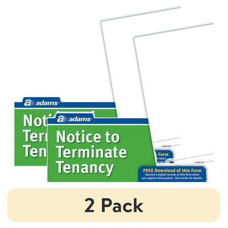 (2 pack) Adams Notice To Terminate Tenancy Form, 8.5 x 11 Inch, White (LF285)
