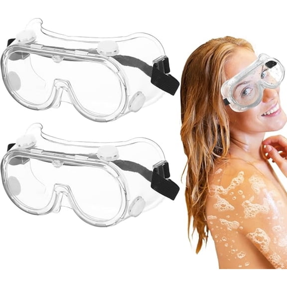 2 pack Adjustable Shower Goggles with Clear Lens, Eyelash and Eyebrow Protector, Eye Shield for Post-Surgery Recovery