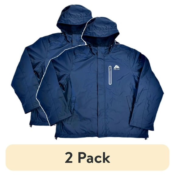 (2 pack) Adult Breathable Rain Jacket,Ozark Trail,Unisex,Set-in Long Sleeve, Clothing Size: M/L (38-44),Polyester Rain Jacket,Men's & Women's