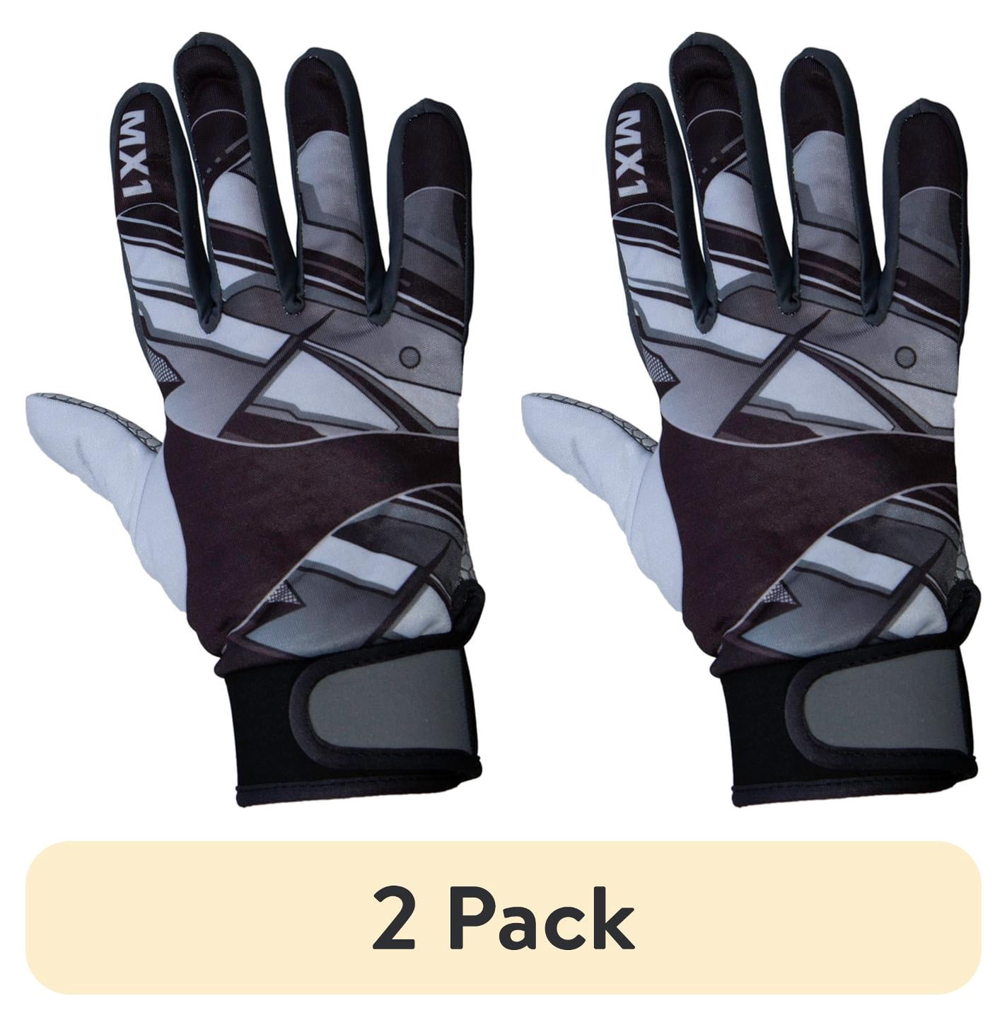 (2 pack) Adult MX Off-Road / ATV Riding Gloves, Color: Black Graphic, Size: Large