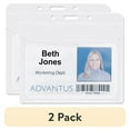 thumbnail image 1 of (2 pack) Advantus 75603 4.5 in. x 4 in. PVC-Free Horizontal Badge Holders - Clear (50/Pack), 1 of 3