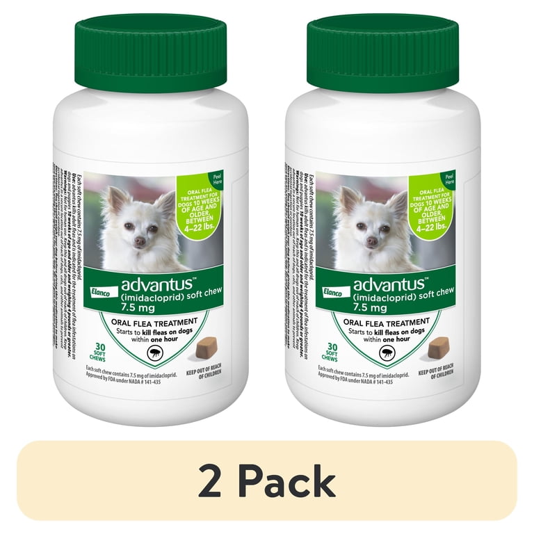 Advantus Flea Oral Treatment for Small Dogs 4-22 lbs 30 Soft Chews