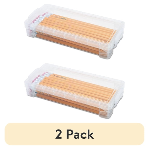 (2 pack) Advantus Super Stacker Stackable Pencil Box