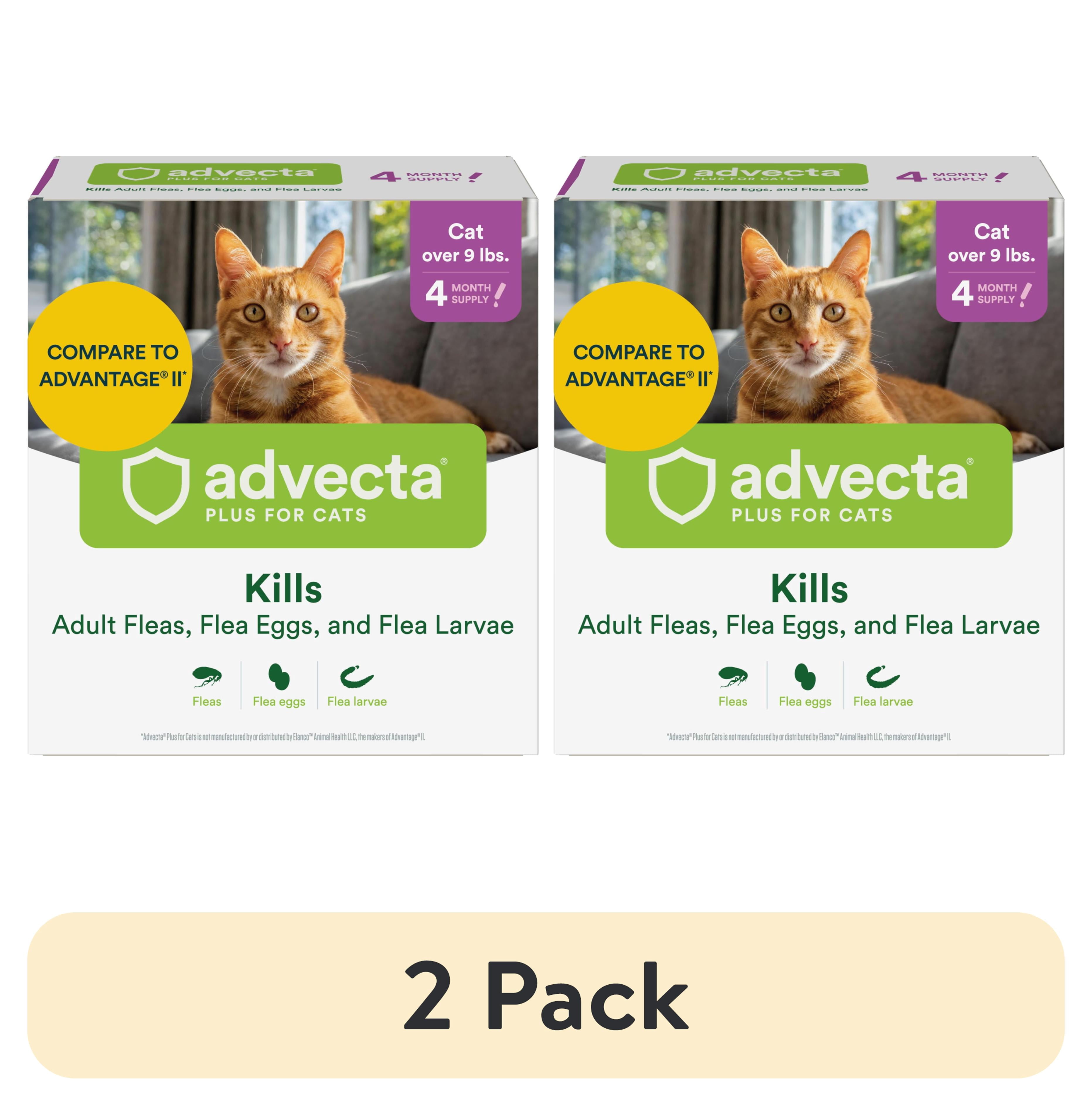 (2 pack) Advecta II Flea Treatment for Large Cat, 4 Monthly Treatments
