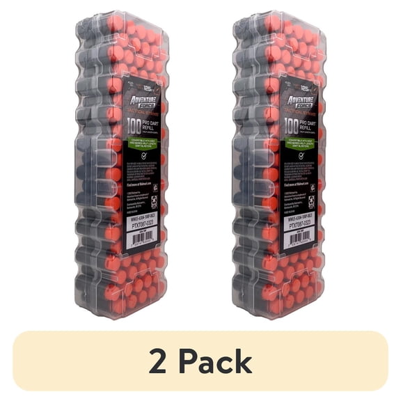 (2 pack) Adventure Force Tactical Strike 100 Half-Length Pro Foam Dart Blaster Refill, Shoots over 125 ft, Compatible with Most Pro Blasters, 14+