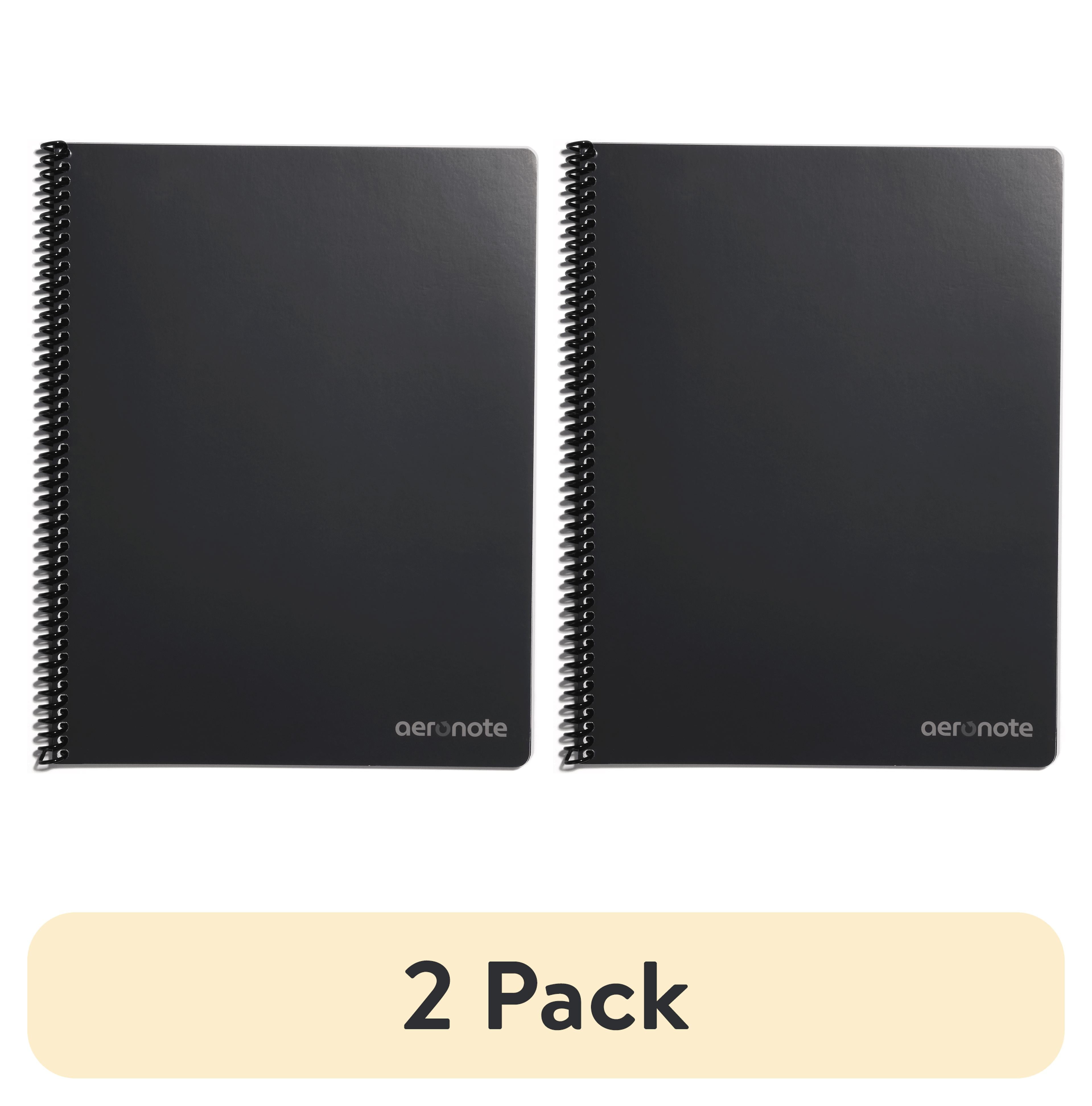 (2 pack) AeroNote Letter Lined Lockable Blank Diary, 110 Pages, Black