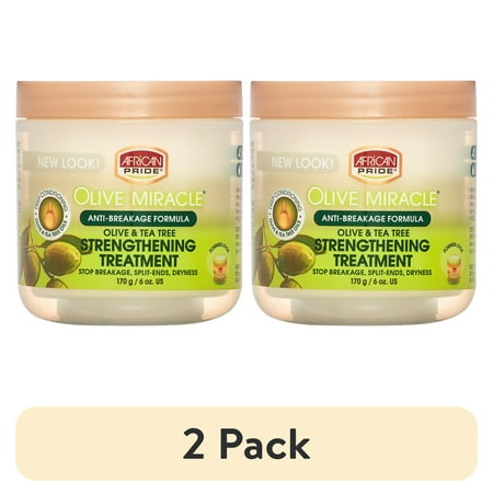 (2 pack) African Pride Olive Miracle anti-Breakage Formula Hair Creme 6 oz Jar
