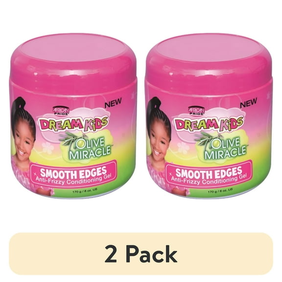 (2 pack) African Pride Olive Miracle Dream Kids Shine Enhancing Hair Styling Gel, 6 oz, Unisex