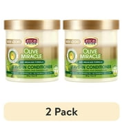 2 pack African Pride Olive Miracle Leave-in Conditioner 15 oz, Moisturizing, Damaged Hair, Unisex
