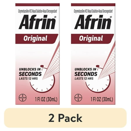 (2 pack) Afrin Original 12 Hour Nasal Congestion Relief Spray - 30 ml