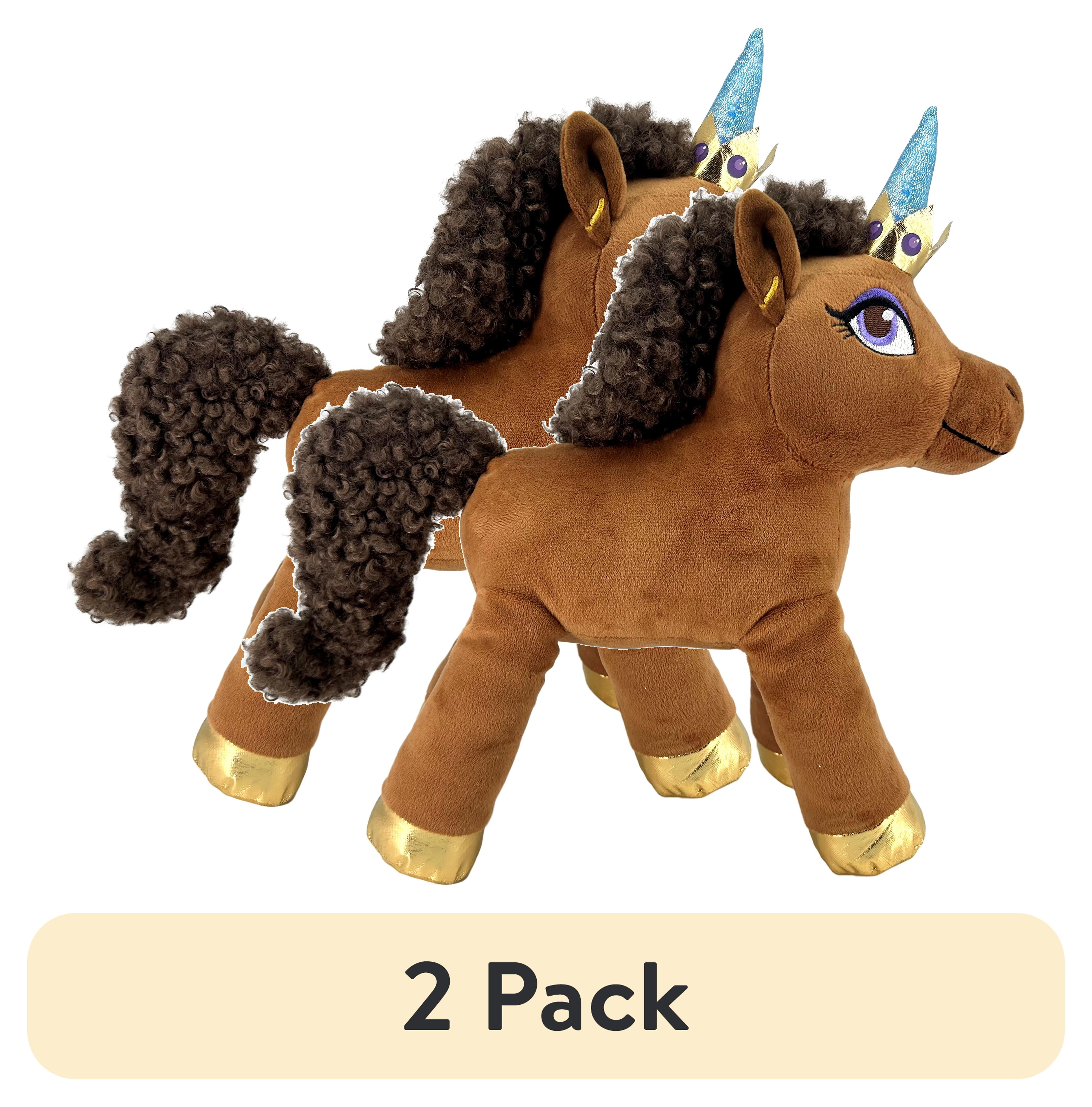 (2 pack) Afro Unicorn Unique Standing Plush