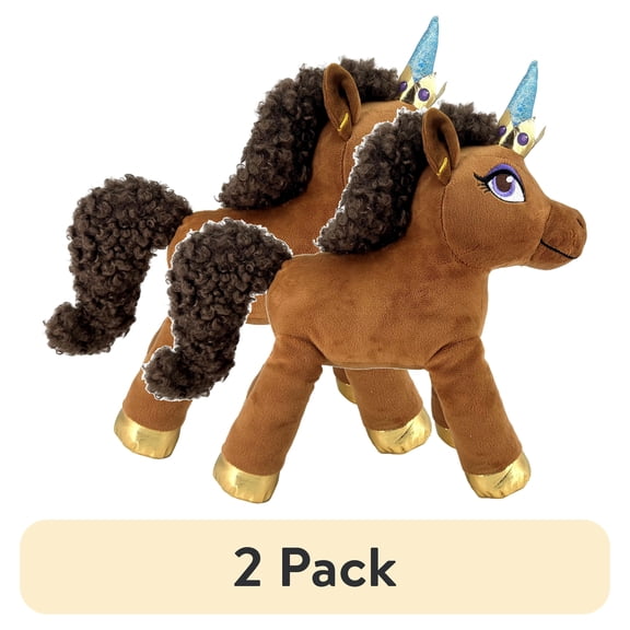 (2 pack) Afro Unicorn Unique Standing Plush