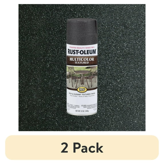 (2 pack) Aged Iron, Rust-Oleum Stops Rust Multi-Color Textured Spray Paint-223525, 12 oz