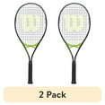 thumbnail interactive-video image 1 of (2 pack) Wilson Aggressor Adult Recreational Tennis Racket - Black/Green, Grip Size 3 - 4 3/8", 1 of 8