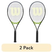 (2 pack) Wilson Aggressor Adult Recreational Tennis Racket - Black/Green, Grip Size 3 - 4 3/8"