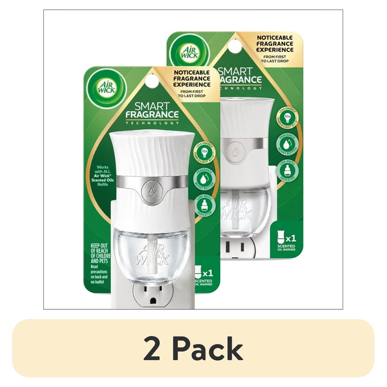 2 pack) Air Wick Advanced Plug-in Scented Oil Warmer, Aroma Diffuser Device, White, 2 Count