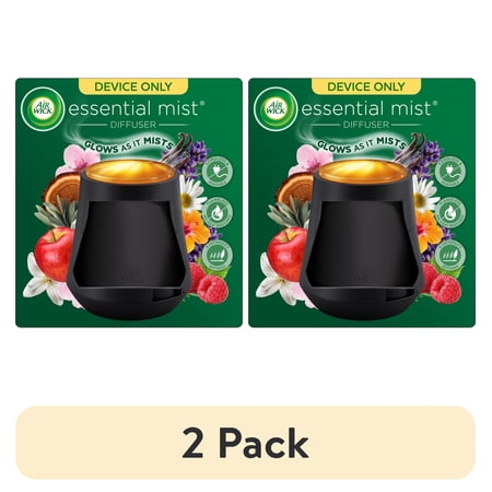 (2 pack) Air Wick Essential Mist Scented Oil Cordless Diffuser Device, Black, 1 Count