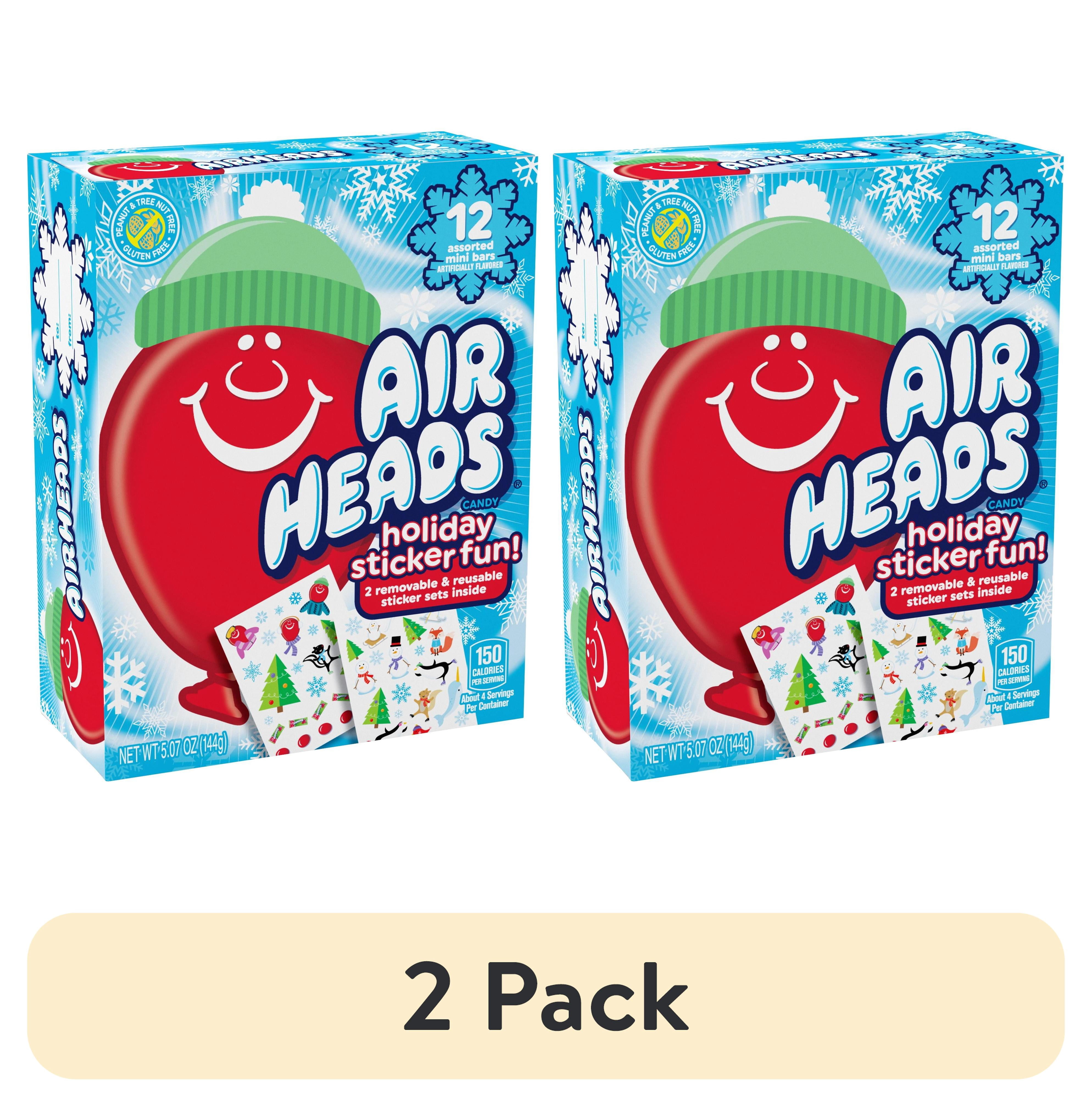 (2 pack) Airheads Assorted Chewy Mini Bars, Holiday Sticker Book, Nut Free, 12ct, 5.07 oz