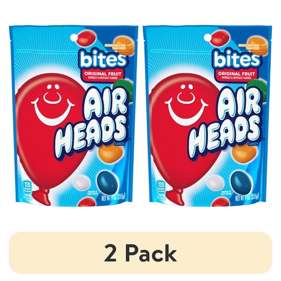 (2 pack) Airheads Bites Fruit Flavored Chewy Candy, 9 oz Bag