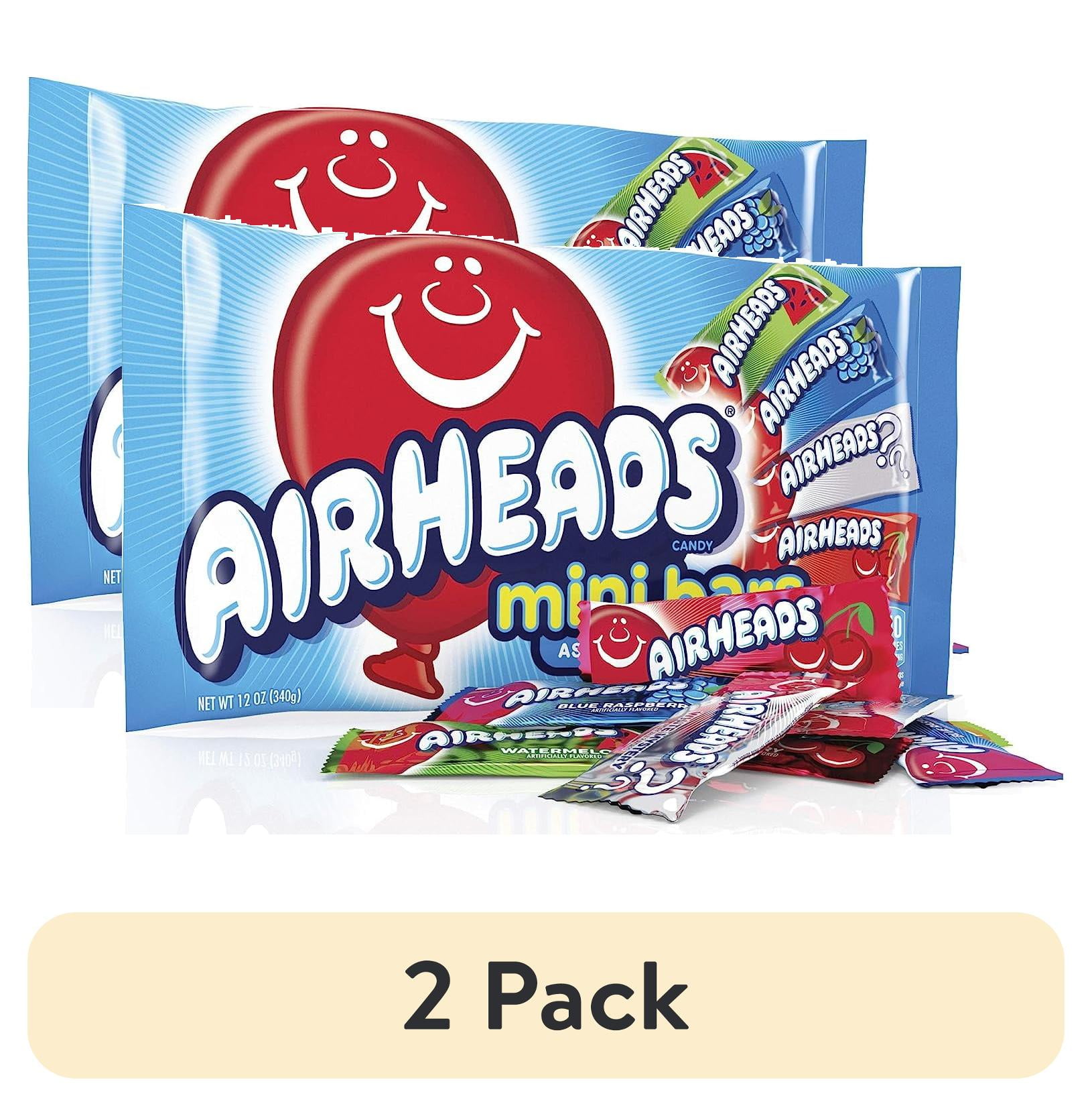 (2 pack) Airheads Candy Variety Bag, Individually Wrapped Assorted Fruit Mini Bars, 12 oz