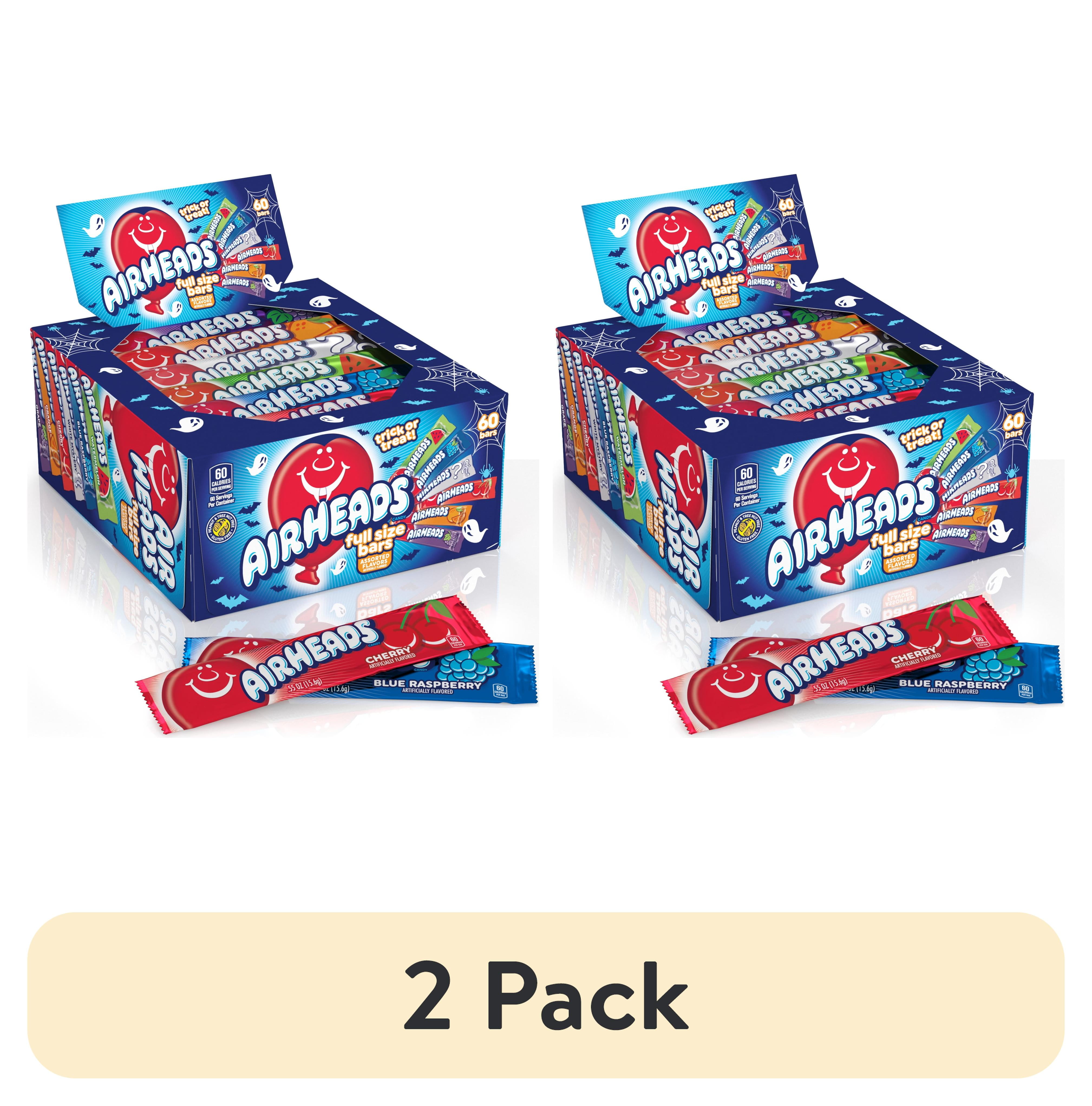 (2 pack) Airheads Candy, Chewy Full-Size Candy Bars, Assorted Flavors, Bulk Candy, 60 Count Box