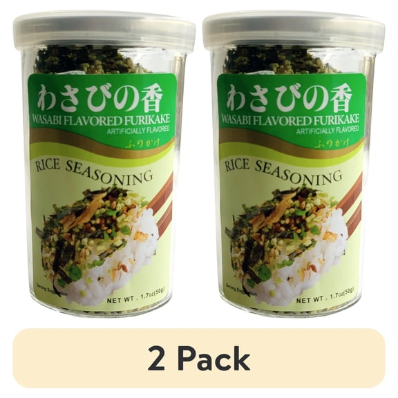 (2 pack) Ajishima Foods: Wasabi Fumi Furikake Rice Seasoning, 1.7 Oz