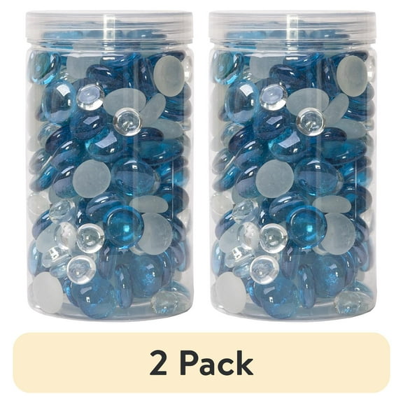 (2 pack) Akasha Superfoods Dusk Blue Glass Loose Gemstone, 38 oz