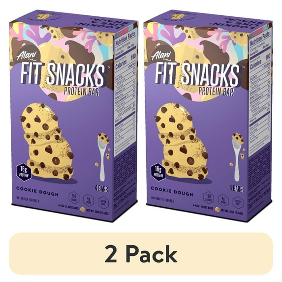(2 pack) Alani Nu Protein Bar, Cookie Dough, 1.62oz, 4 Pack