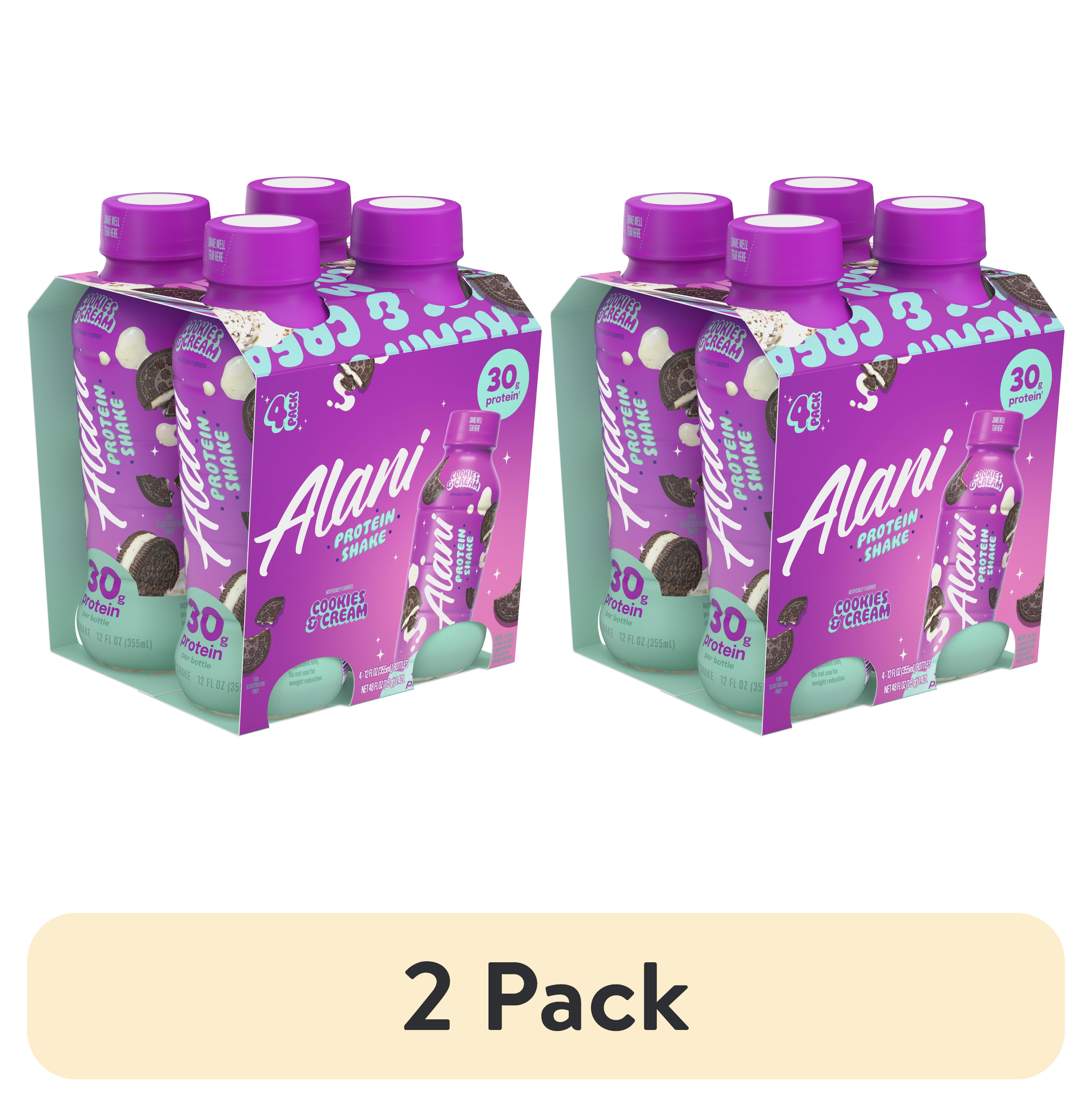 2 pack) Alani Nu Protein Shake, Cookies & Cream, 12 fl oz, 4 Pack