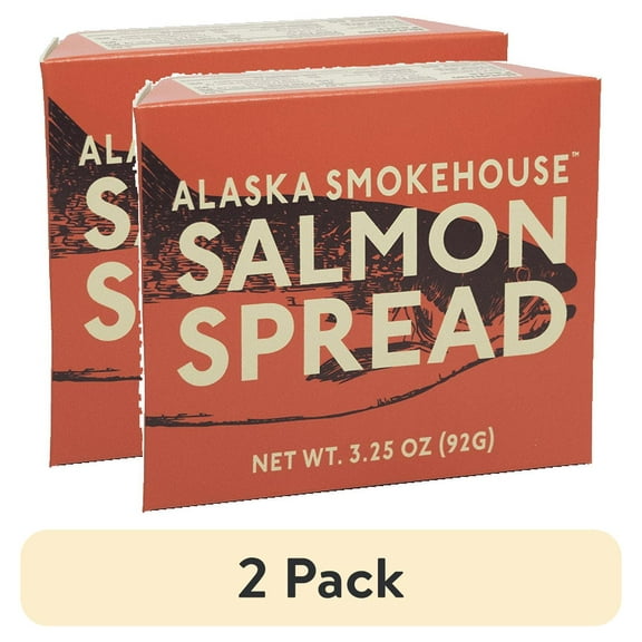(2 pack) Alaska Smokehouse 3.25oz Salmon Spread Tin, Made with Wild Alaskan Pink Salmon and Cream Cheese