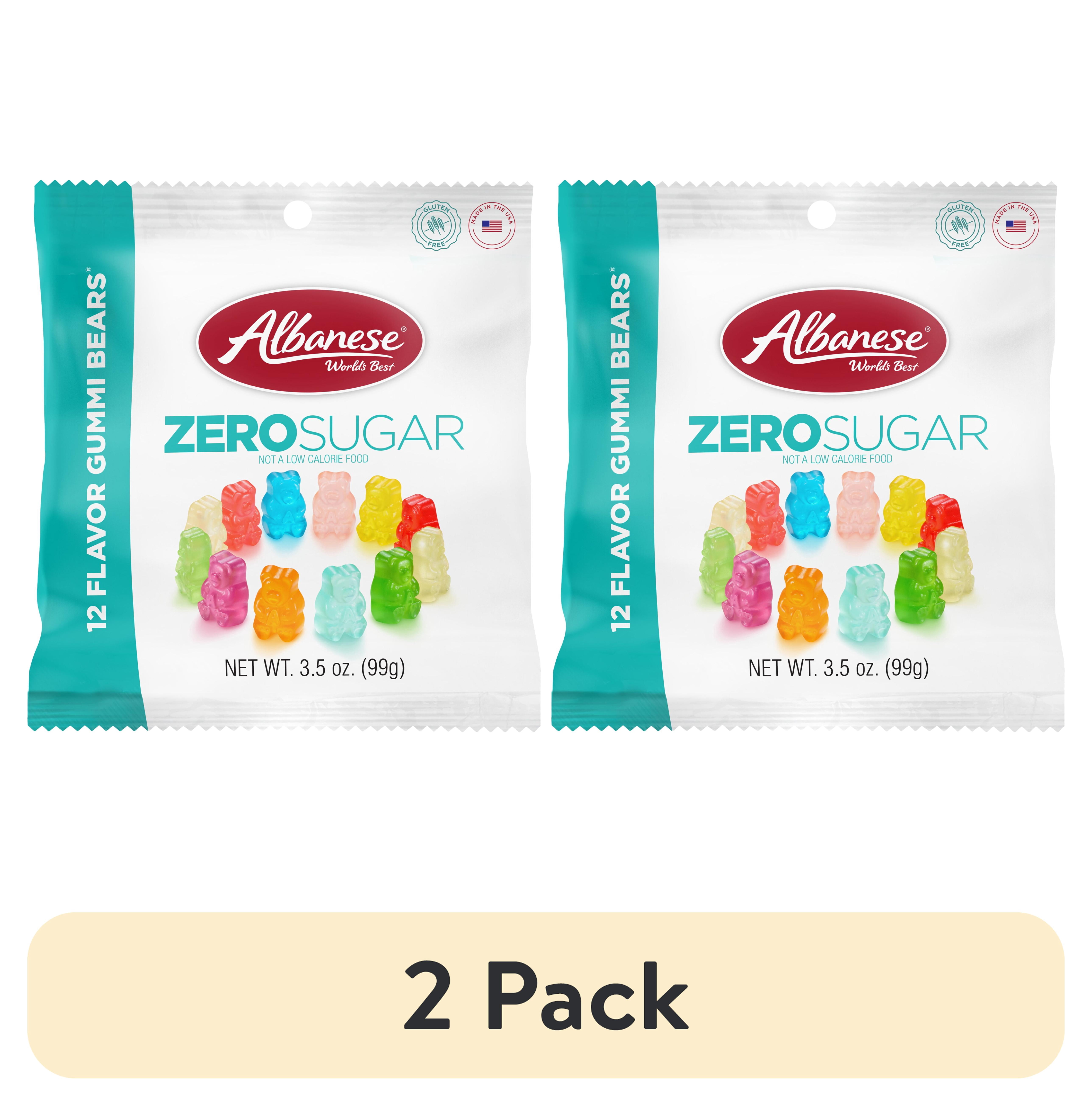 (2 pack) Albanese 12 Flavor Zero Sugar Gummi Bears, 3.5 oz, Regular Size