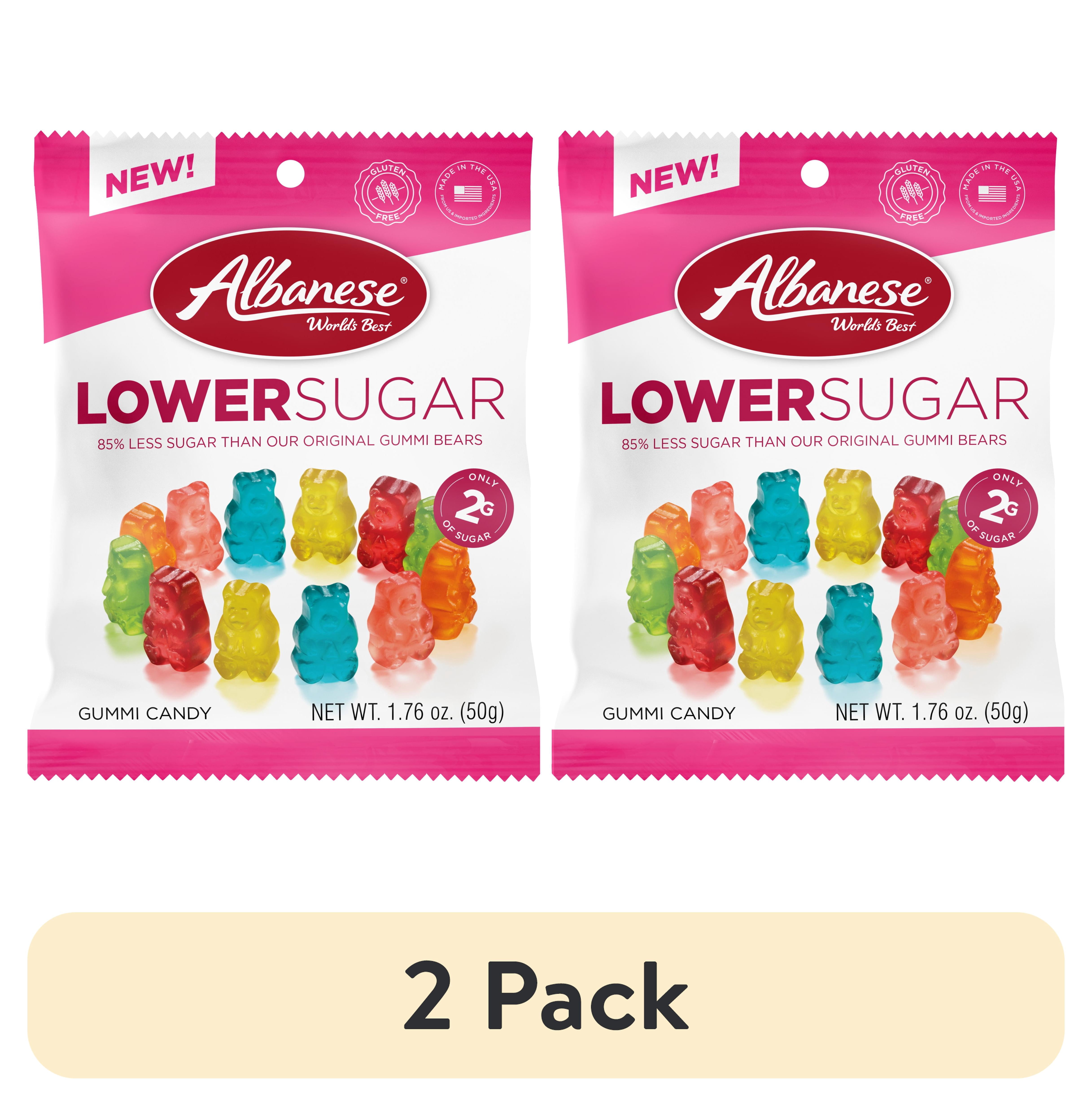 (2 pack) Albanese World's Best Lower Sugar Gummi Bears, 1.76oz Regular