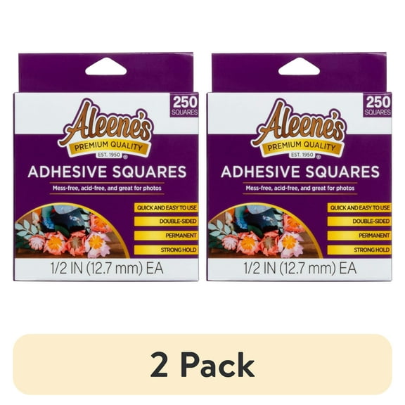 (2 pack) Aleene's Adhesive Squares 1/2" Roll 250 Count New