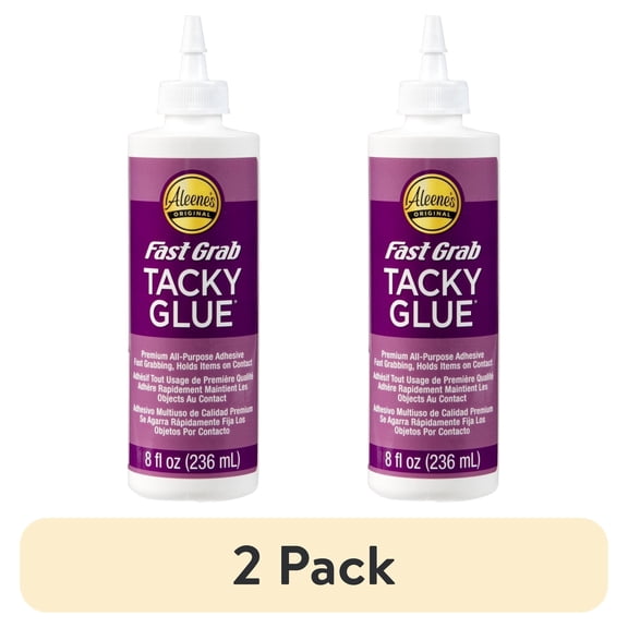 (2 pack) Aleene's Fast Grab Tacky Glue for Crafts, Fast Hold, Dries Clear, 8 fl oz