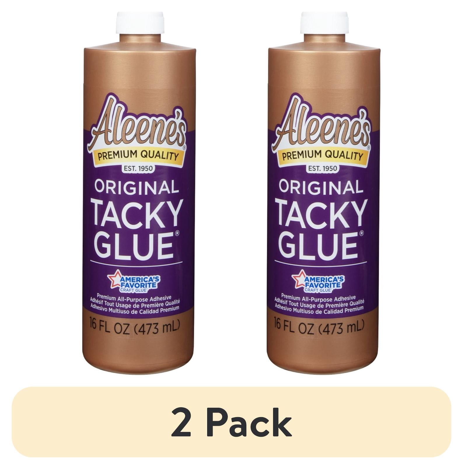 (2 pack) Aleene's Original Tacky Glue, 16 fl oz, Premium All-Purpose Adhesive, White, Dries Clear