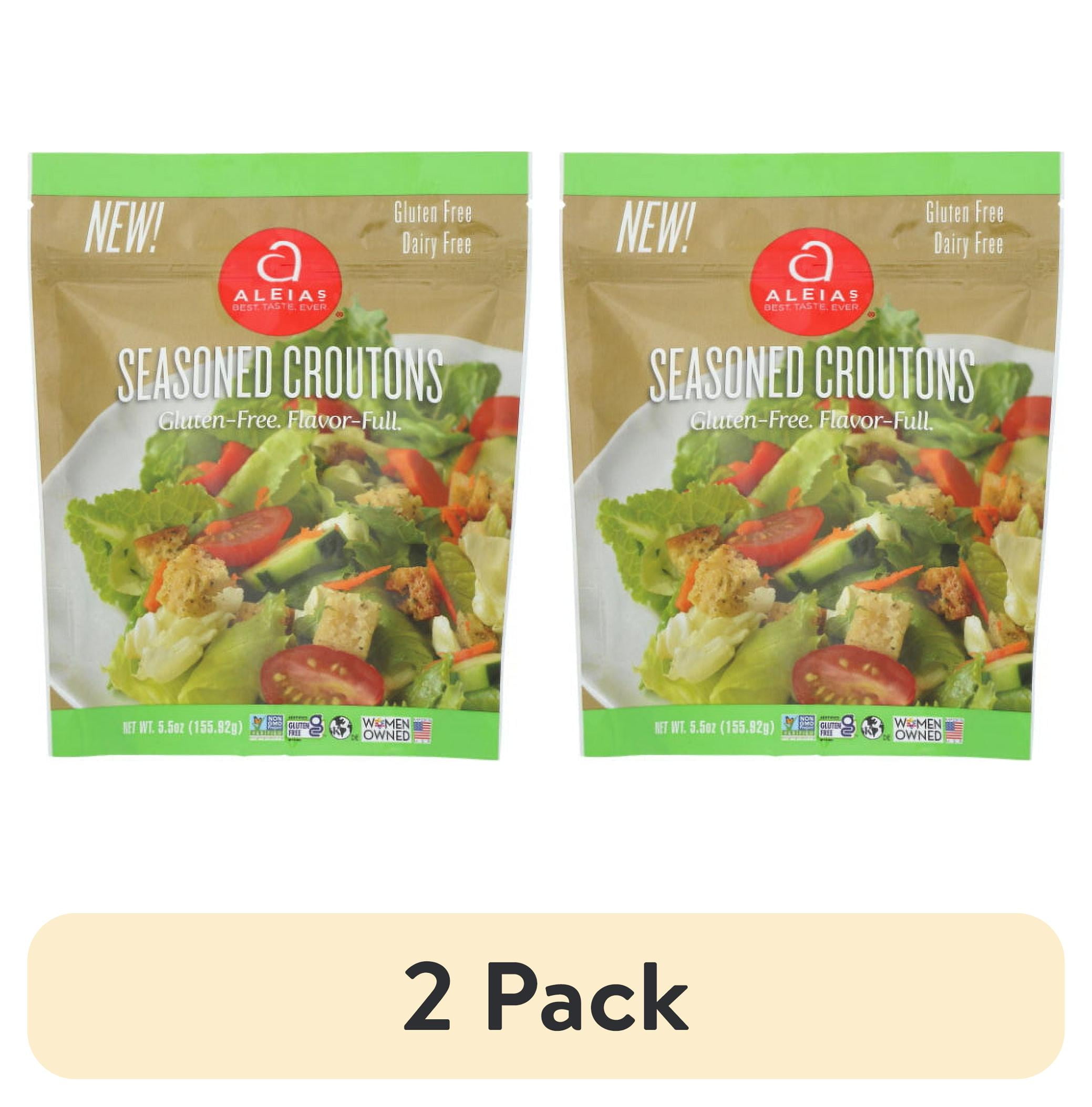 (2 pack) Aleia’s Gluten Free Seasoned Croutons – 5.5 oz. Gluten Free, Dairy Free, Low Sodium, Soy Free, No MSG, Kosher, No Preservatives