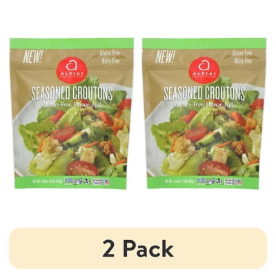 (2 pack) Aleia’s Gluten Free Seasoned Croutons – 5.5 oz. Gluten Free, Dairy Free, Low Sodium, Soy Free, No MSG, Kosher, No Preservatives