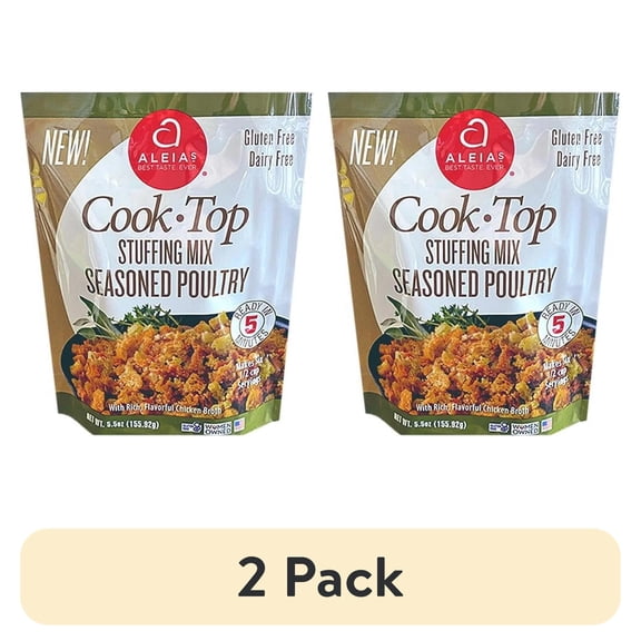 (2 pack) Aleia’s Seasoned Poultry Stuffing Mix, 5.5 Ounce, Savory Gluten Free Stuffing Mix