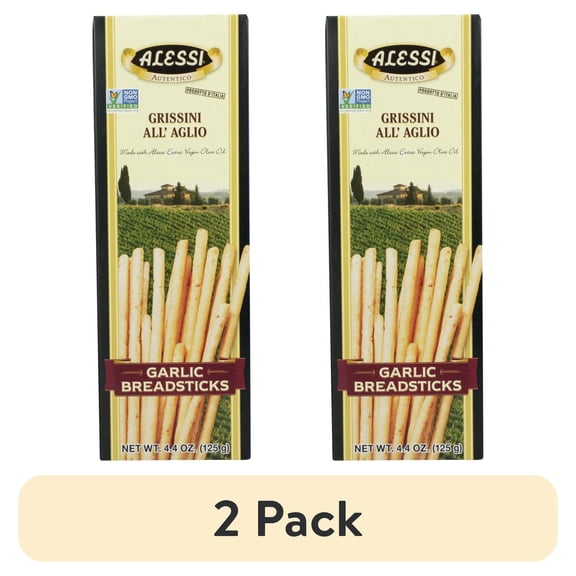 (2 pack) Alessi Garlic Breadsticks, 4.4 Ounce Boxes