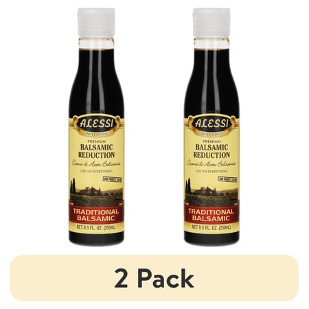 (2 pack) Alessi Premium Balsamic Vinegar Reduction, Traditional Balsamic, 8.5 fl oz