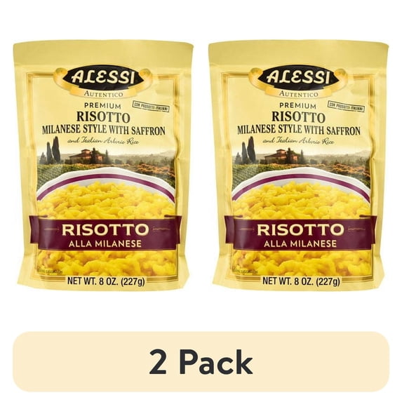 (2 pack) Alessi Risotto Alla Milanese, 8 oz Bag, Shelf Stable