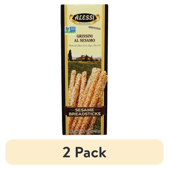 (2 pack) Alessi Sesame Breadsticks 4.4oz