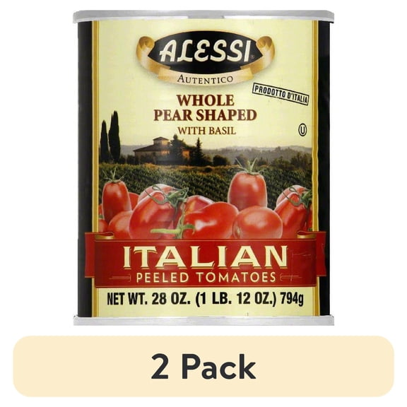 (2 pack) Alessi Tomatoes, Peeled, 28 Oz