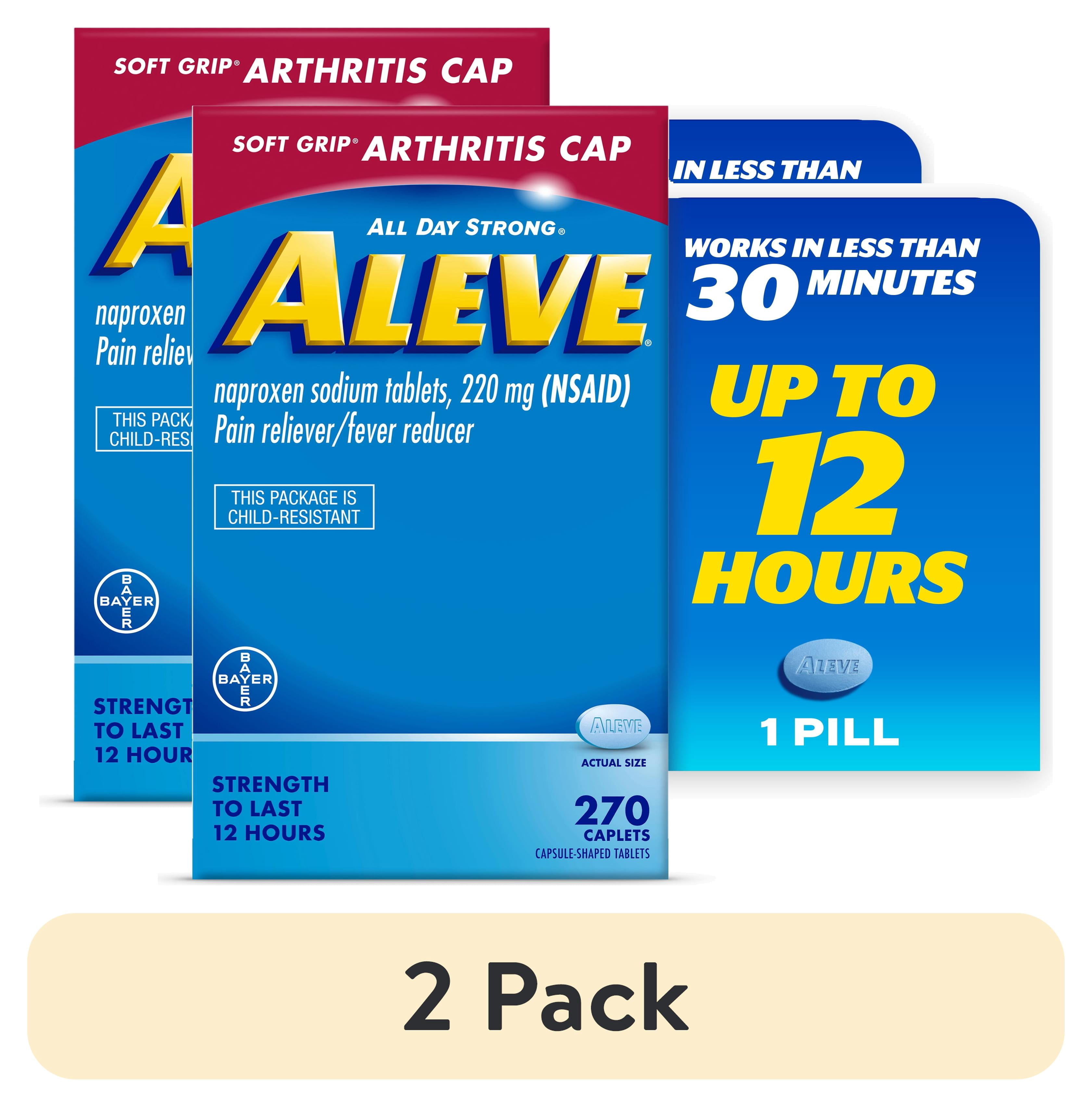 (2 pack) Aleve Caplets Soft Grip Arthritis Cap Naproxen Sodium Pain Reliever, 270 Count