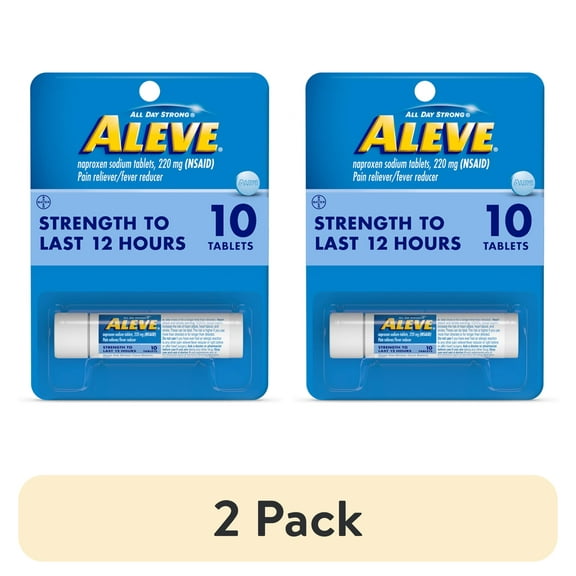 (2 pack) Aleve Tablets Naproxen Sodium Pain Reliever, 10 Count