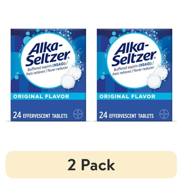 (2 pack) Alka-Seltzer Original Pain Relief Effervescent, 24ct
